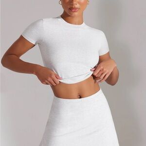 Bo&Tee A-Line Mini Skort in Heather Grey